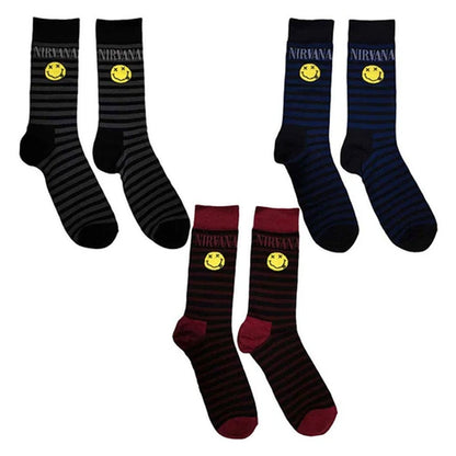 Nirvana - Socks Smiley Stripes - 3-Pack Socks(EU40 - 45). Shop now online in UAE