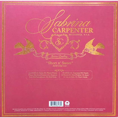 سابرينا كاربنتر - شورت إن سويت (إصدار محدود بغلاف بديل على فينيل زجاجة عتيقة) - ألبوم