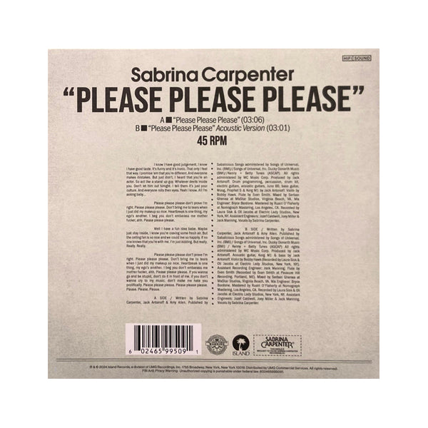 Sabrina Carpenter - Please Please Please (Day Glow Vinyl) - 7"