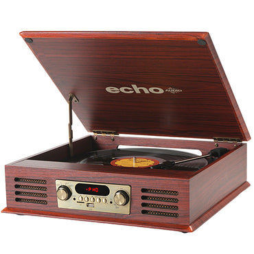 Echo Audio Turntable Player with Built in Speakers (Legend) - Walnut