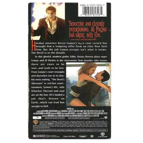 Keanu Reeves - The Devil's Advocate (Keanu Reeves)(Original Blockbuster Sticker) - VHS (Pre Owned)