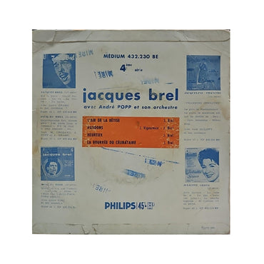 Jacques Brel Avec André Popp Et Son Orchestre - 4 - L'air De La Bêtise - 7" (Used Vinyl)