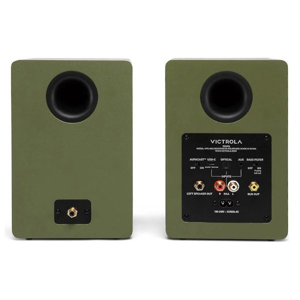Victrola Tempo Bookshelf Speakers (VPS-400-GRN-INT)