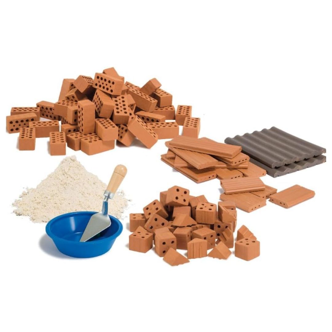 Teifoc 1530 Stone Building Kit - Accessory Set, 100 Miniature Bricks