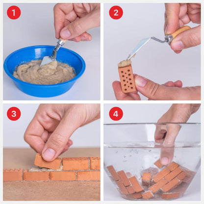 Teifoc 1530 Stone Building Kit - Accessory Set, 100 Miniature Bricks