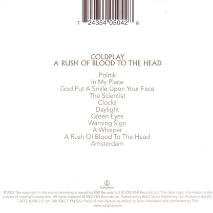 [ PRE ORDER ] Coldplay - Rush Of Blood To The Head (2024 Ecorecord) - LP. Shop now online in uae