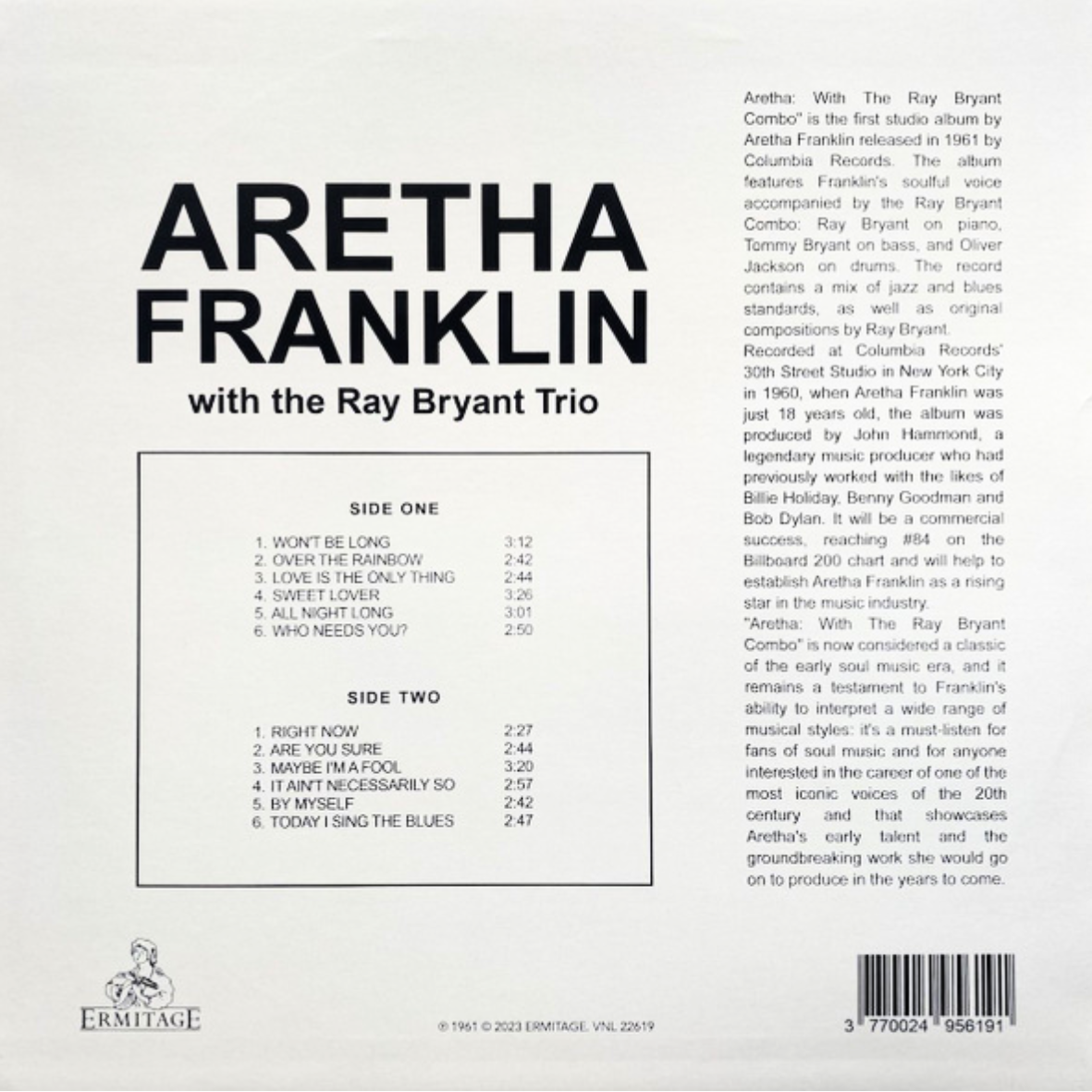 Aretha Franklin - Aretha With The Ray Bryant Combo (Clear Vinyl) - LP