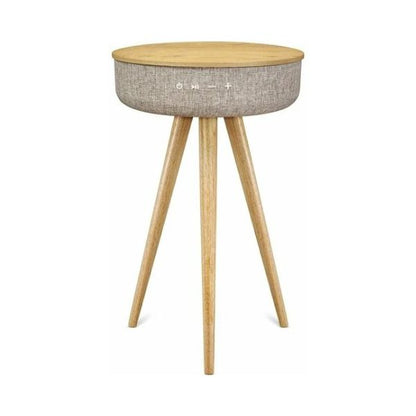 طاولة خشبية ذكية من فيكتولا مزودة بسماعة بلوتوث مدمجة ومنفذي USB - خشب البلوط