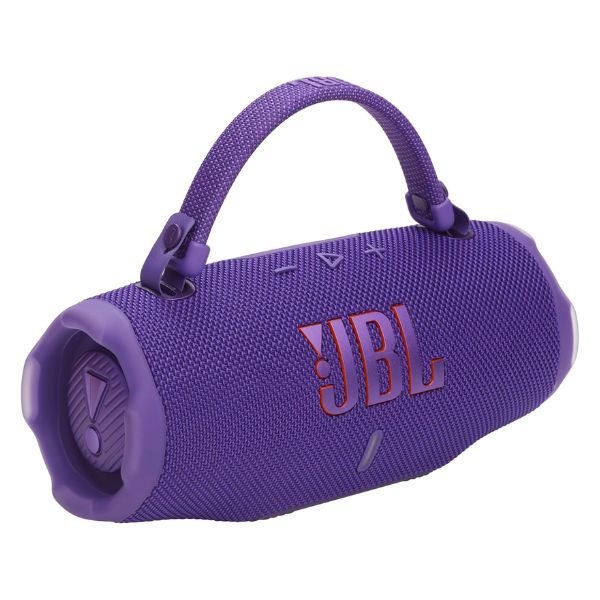 مكبر صوت JBL Charge 6 المحمول المقاوم للماء بتقنية بلوتوث مع بنك طاقة وتقنية Auracast - بنفسجي