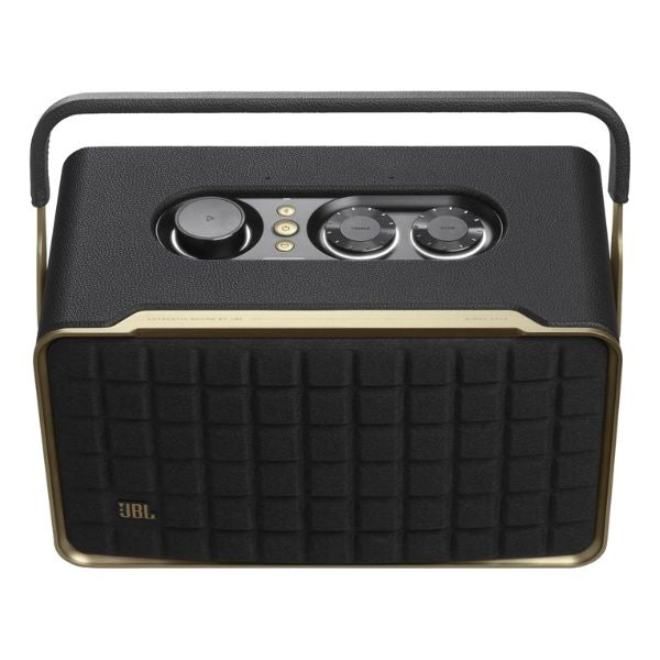 JBL Authentics 300 - Portable Retro-Style Smart Bluetooth Speaker with Powerful Sound, Wi-Fi, and Built-in Battery - Black