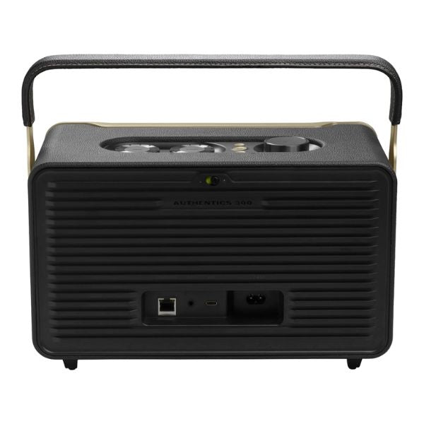 JBL Authentics 300 - Portable Retro-Style Smart Bluetooth Speaker with Powerful Sound, Wi-Fi, and Built-in Battery - Black