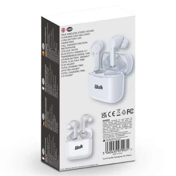 Walk Audio TWS Earphones (White)