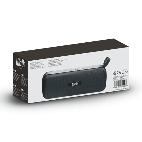 Walk Audio Wireless Fabric Speaker 5W 1200mah (Black/Silver)