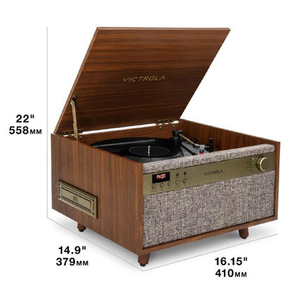 Victrola Century (VTA-820SB-WLN-INT) 6-in-1 Vinyl Record Player & Music Center - Walnut