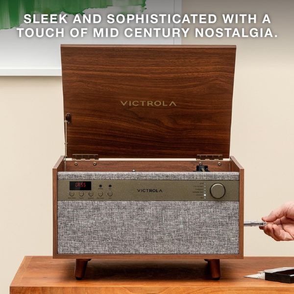 Victrola Century (VTA-820SB-WLN-INT) 6-in-1 Vinyl Record Player & Music Center - Walnut
