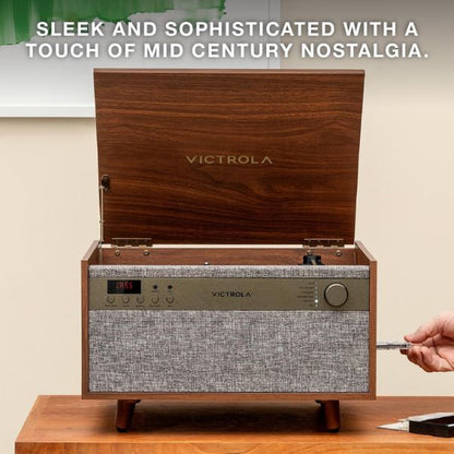 Victrola Century (VTA-820SB-WLN-INT) 6-in-1 Vinyl Record Player & Music Center - Walnut