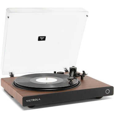 Victrola Wave (VPT-1520-WLN-INT) Bluetooth Turntable with Auracast – 2-Speed Vinyl Record Player - Walnut