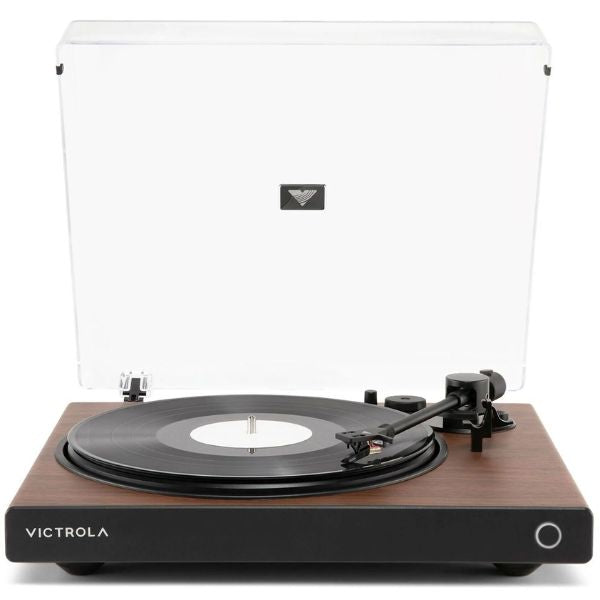 Victrola Wave (VPT-1520-WLN-INT) Bluetooth Turntable with Auracast – 2-Speed Vinyl Record Player - Walnut
