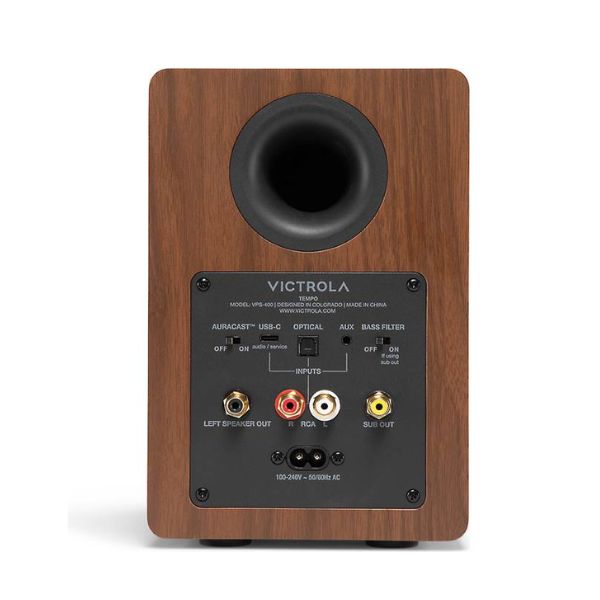 Victrola Tempo - (VPS-400-WLN-INT) Bluetooth Bookshelf Speakers - Walnut