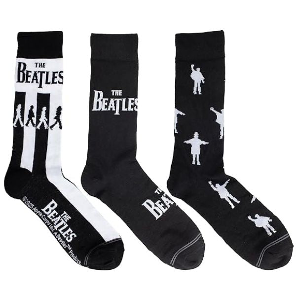 Perri's - Beatles - BBC - Crew Socks (3 Pack Collector Guitar Shape Tin)