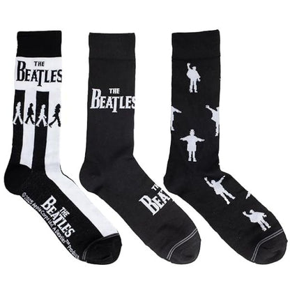 Perri's - Beatles - BBC - Crew Socks (3 Pack Collector Guitar Shape Tin)