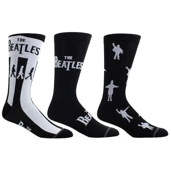 Perri's - Beatles - BBC - Crew Socks (3 Pack Collector Guitar Shape Tin)