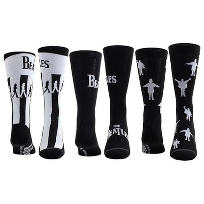 Perri's - Beatles - BBC - Crew Socks (3 Pack Collector Guitar Shape Tin)