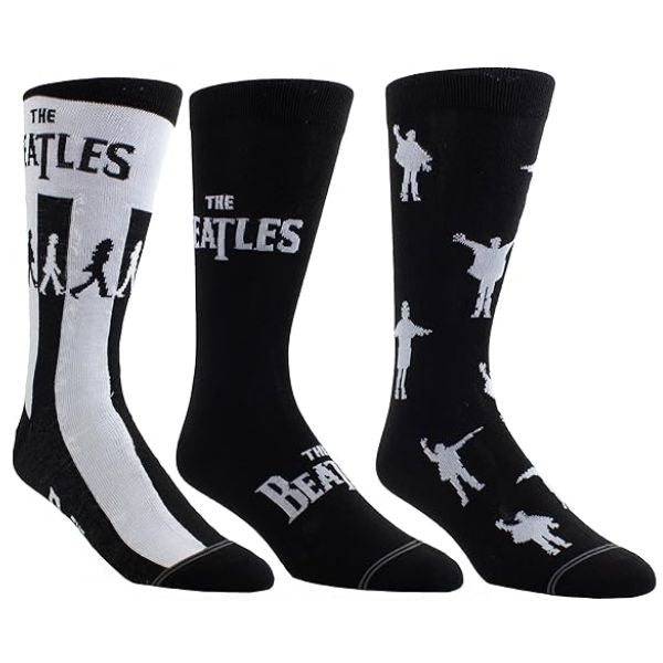 Perri's - Beatles - BBC - Crew Socks (3 Pack Collector Guitar Shape Tin)