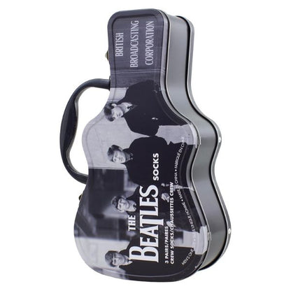 Perri's - Beatles - BBC - Crew Socks (3 Pack Collector Guitar Shape Tin)