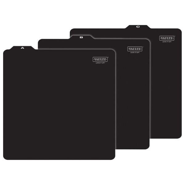 Vaultz - Lined A-Z Divider Guides for 12" Vinyl - Black VZ01045-WM-CAM
