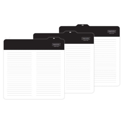 Vaultz - Lined A-Z Divider Guides for 12" Vinyl - Black VZ01045-WM-CAM