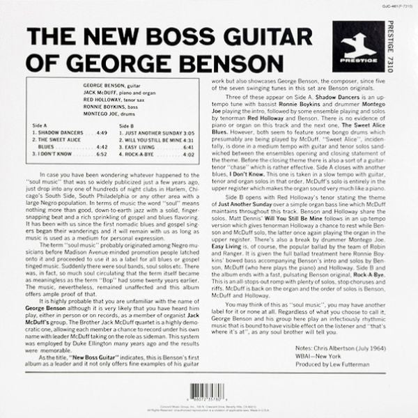 George Benson & Jack Mcduff - The New Boss Guitar - LP
