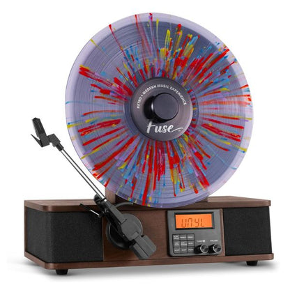 FUSE - WRAP Vertical Record Player With Bluetooth IN/OUT. FM Radio. And Built-In Album Cover Holder