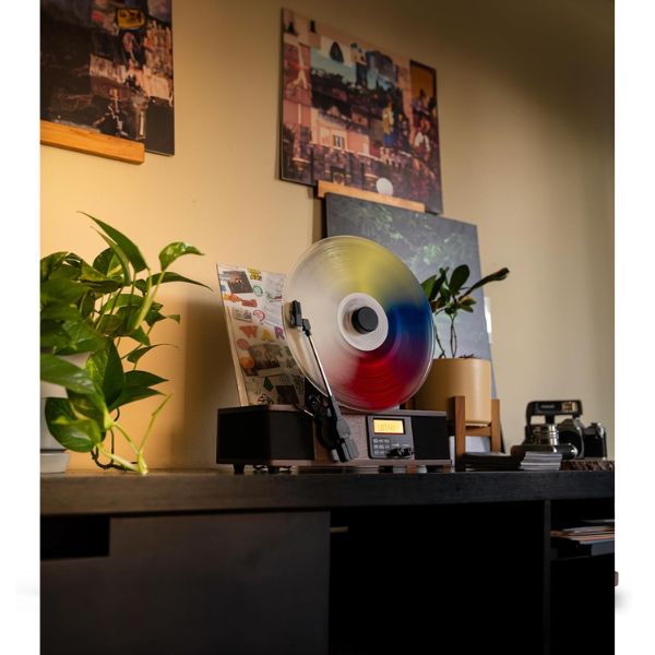 FUSE - WRAP Vertical Record Player With Bluetooth IN/OUT. FM Radio. And Built-In Album Cover Holder