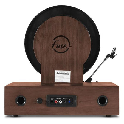 FUSE - WRAP Vertical Record Player With Bluetooth IN/OUT. FM Radio. And Built-In Album Cover Holder