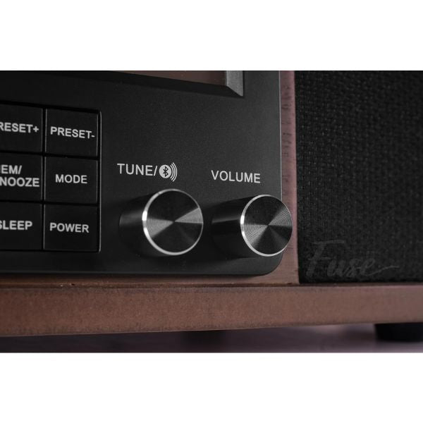 FUSE - WRAP Vertical Record Player With Bluetooth IN/OUT. FM Radio. And Built-In Album Cover Holder