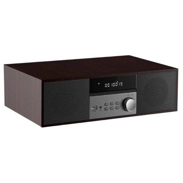 Echo Audio - CD Stereo Shelf System for Home, Vintage CD Player - Walnut