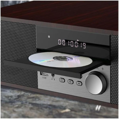 Echo Audio - CD Stereo Shelf System for Home, Vintage CD Player - Walnut