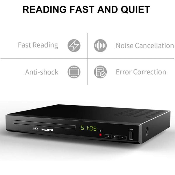 Echo Audio - Blu Ray DVD Player,Full HD Blu-ray Disc Player CD Players - Black