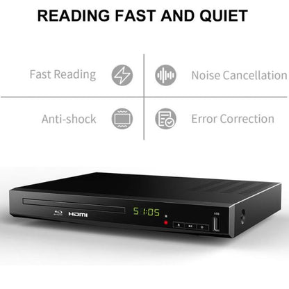 Echo Audio - Blu Ray DVD Player,Full HD Blu-ray Disc Player CD Players - Black