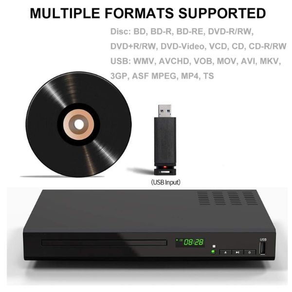 Echo Audio - Blu Ray DVD Player,Full HD Blu-ray Disc Player CD Players - Black
