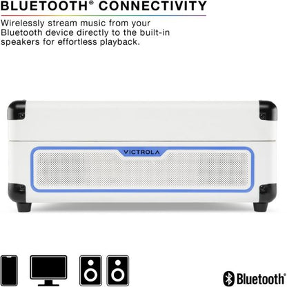 Victrola VSC-700 SB Journey Glow Illuminated Suitcase (VSC-700SB-INT)  - White
