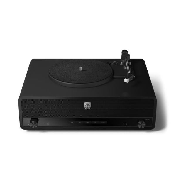 Philips Century Stevie Bluetooth Turntable (TAV3000B/10) | Retro 3-Speed Turntable with Built-in Stereo Speakers, Bass-Reflex, Auracast, USB, RCA and Headphone Output