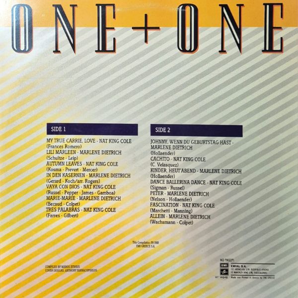 Nat King Cole, Marlene Dietrich – One + One - LP (Used Vinyl)