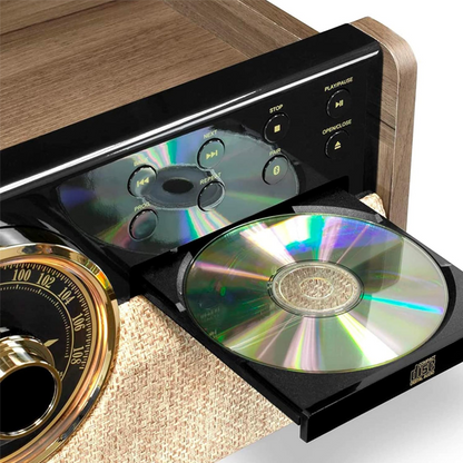 مركز موسيقى Victrola VTA-270B-FNT Empire Bluetooth 6 في 1 (33/45/78) (خشب الجوز الريفي)