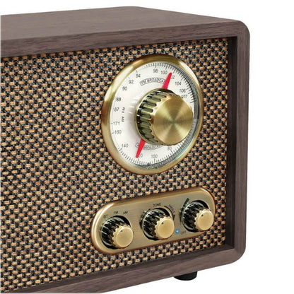 Victrola Retro Wood Bluetooth FM/AM Radio with Rotary Dial, Espresso. Buy now music store uae