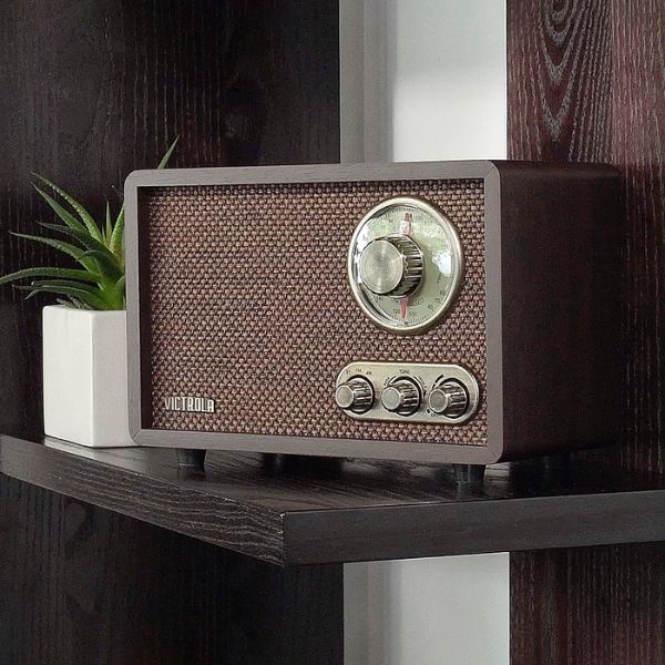 Victrola Retro Wood Bluetooth FM/AM Radio with Rotary Dial, Espresso. Shop now music store abudhabi