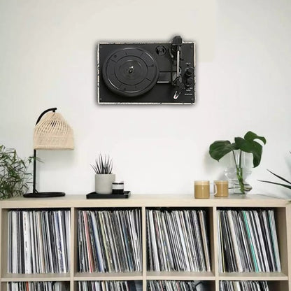 مشغل أقراص فيكتولا على شكل حقيبة سفر مزخرفة - رحلة فيكتولا - أسود