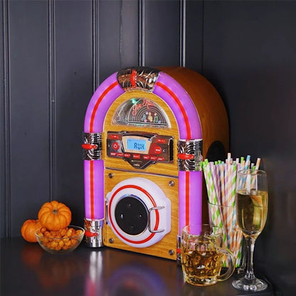 مشغل موسيقى ستيبليتون بتقنية بلوتوث، ومشغل أقراص مدمجة USB، وشاشة LED، وبطاقة SD، ومشغل MP3، وسطح طاولة بتصميم وورليتزر