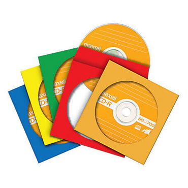 غلاف ورقي لأقراص CD/DVD من ماكسيل 190134 CD-401 - نافذة شفافة، عبوة من 50 قطعة (ألوان متنوعة) 